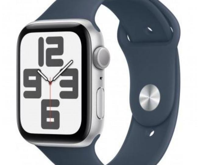 Apple Watch SE 2 40mm Silver Aluminum Case with Storm Blue Sport Band (S/M) (MRE13) 2023